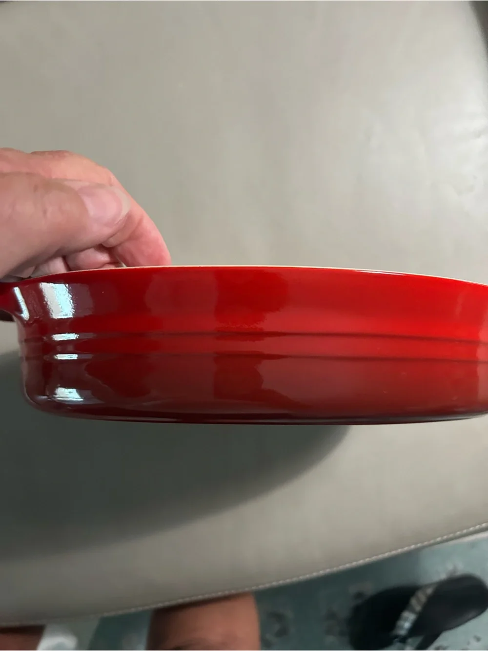 Le Creuset Red Oval Casserole with Side Handles